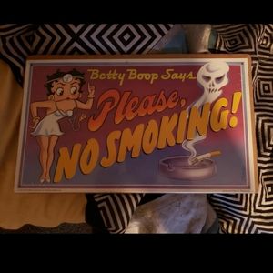 Betty Boop Says Please No SmokingTin Sign.
